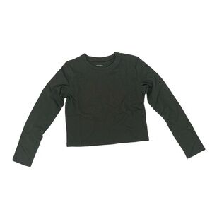 NWT Wild Fable Green Long Sleeve Cropped Boxy Shirt Size Small Women's